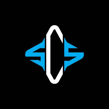 SCS harf logosu vektör grafikli yaratıcı tasarım