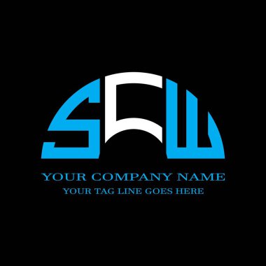 SCW harf logosu vektör grafikli yaratıcı tasarım