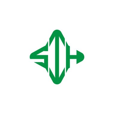 Vektör grafikli SIH harf logosu yaratıcı tasarımı