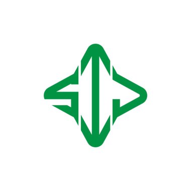 SIJ harf logosu vektör grafikli yaratıcı tasarım