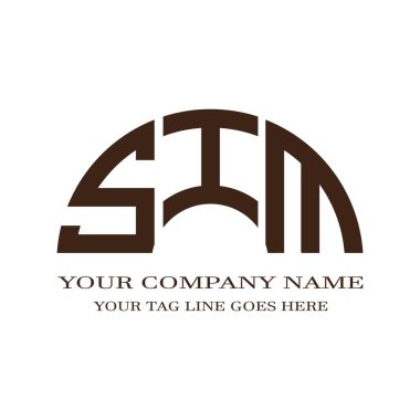 SIM harf logosu vektör grafikli yaratıcı tasarım