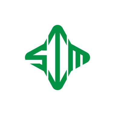 SIM harf logosu vektör grafikli yaratıcı tasarım