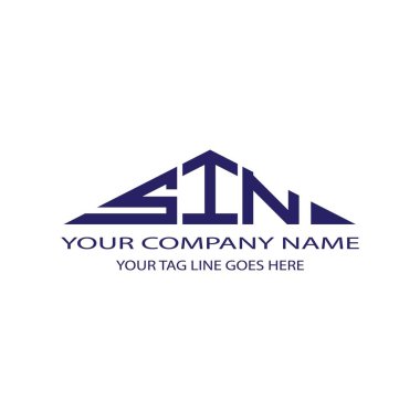 Vektör grafikli SIN harf logosu yaratıcı tasarımı