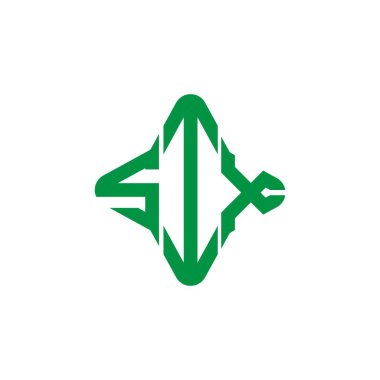 Vektör grafikli 6 harfli yaratıcı logo tasarımı