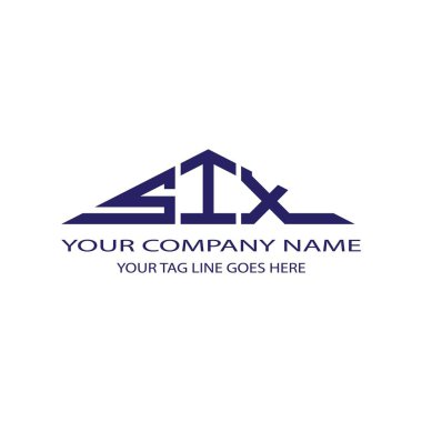 Vektör grafikli 6 harfli yaratıcı logo tasarımı