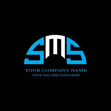 SMS harfi logosu vektör grafikli yaratıcı tasarım