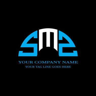 SMZ harf logosu vektör grafikli yaratıcı tasarım