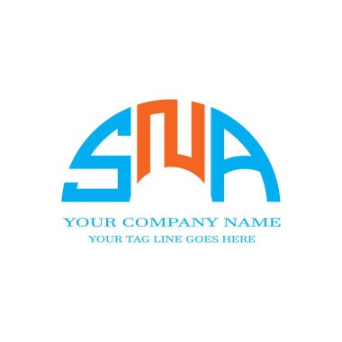 Vektör grafikli SNA harf logosu yaratıcı tasarımı