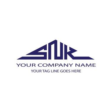 Vektör grafikli SNK harf logosu yaratıcı tasarımı