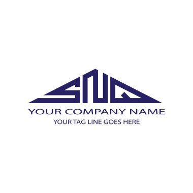 Vektör grafikli SNQ harf logosu yaratıcı tasarımı