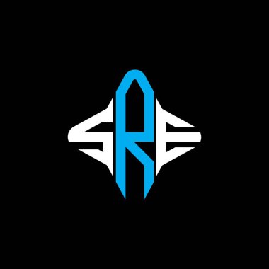 Vektör grafikli SRE harf logosu yaratıcı tasarımı