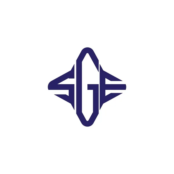 Sge Літерний Логотип Творчого Дизайну Векторною Графікою — стоковий вектор