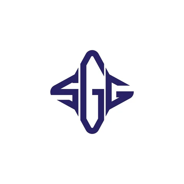 Sgg Harf Logosu Vektör Grafikli Yaratıcı Tasarım — Stok Vektör