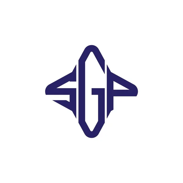 Sgp Carta Logotipo Design Criativo Com Gráfico Vetorial —  Vetores de Stock