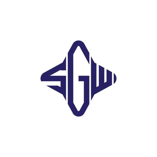 Логотип Літери Sgw Креативний Дизайн Векторною Графікою — стоковий вектор