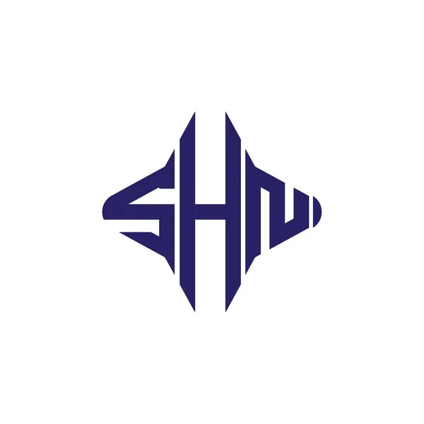 Shn Carta Logotipo Design Criativo Com Gráfico Vetorial — Vetor de Stock