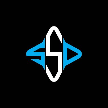Vektör grafikli SSD harf logosu yaratıcı tasarımı