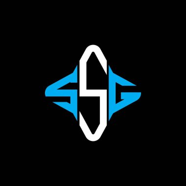 Vektör grafikli SSG harf logosu yaratıcı tasarımı