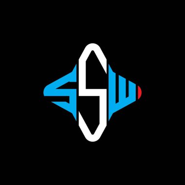 SSW harf logosu vektör grafikli yaratıcı tasarım