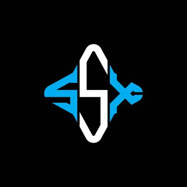 SSX harf logosu vektör grafikli yaratıcı tasarım