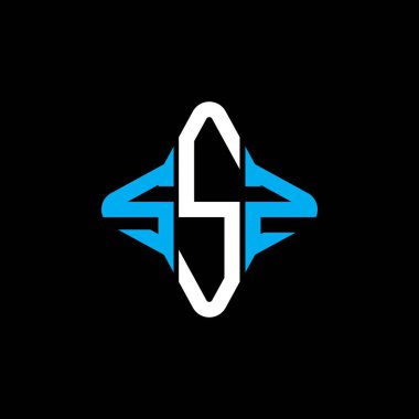 SSZ harf logosu vektör grafikli yaratıcı tasarım