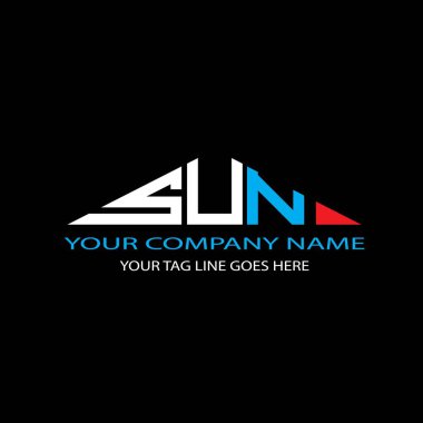 Vektör grafikli SUN harf logosu yaratıcı tasarımı
