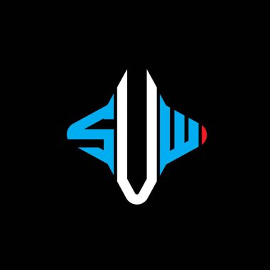 SUW harf logosu vektör grafikli yaratıcı tasarım
