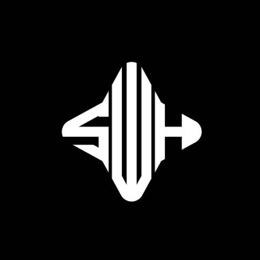 SWH harfi logosu vektör grafikli yaratıcı tasarım