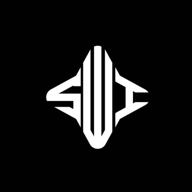 Vektör grafikli SWI harf logosu yaratıcı tasarımı