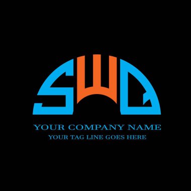 SWQ harfi logosu vektör grafikli yaratıcı tasarım
