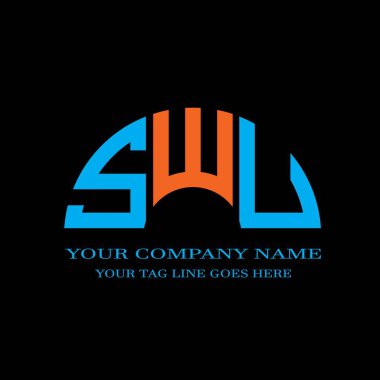 SWU harfi logosu vektör grafikli yaratıcı tasarım