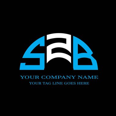 Vektör grafikli SZB harf logosu yaratıcı tasarımı