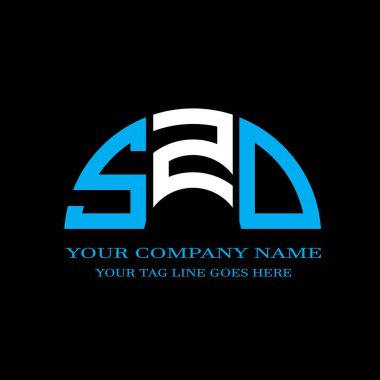 Vektör grafikli SZD harf logosu yaratıcı tasarımı