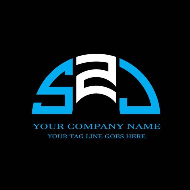 Vektör grafikli SZJ harf logosu yaratıcı tasarımı
