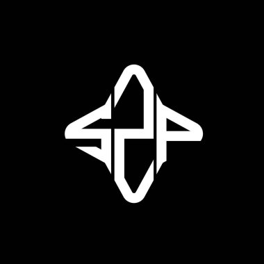 Vektör grafikli SZP harf logosu yaratıcı tasarımı