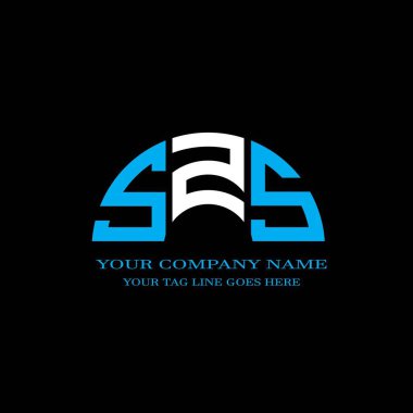 Vektör grafikli SZS harf logosu yaratıcı tasarımı