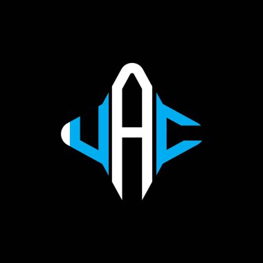 Vektör grafikli UAC harf logosu yaratıcı tasarımı