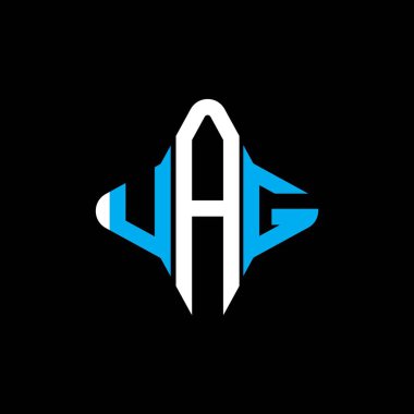 Vektör grafikli UAG harf logosu yaratıcı tasarımı