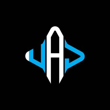 Vektör grafikli UAJ harf logosu yaratıcı tasarımı