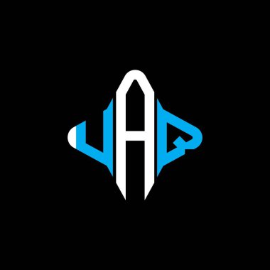 Vektör grafikli UAQ harf logosu yaratıcı tasarımı