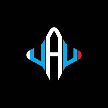 Vektör grafikli UAU harf logosu yaratıcı tasarımı