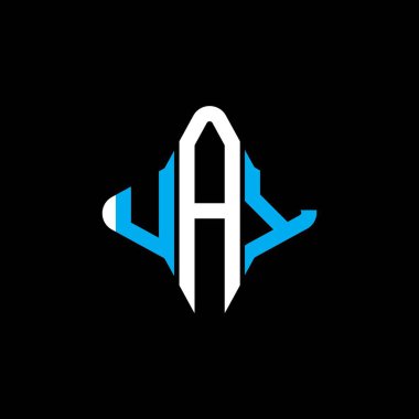Vektör grafikli UAY harf logosu yaratıcı tasarımı