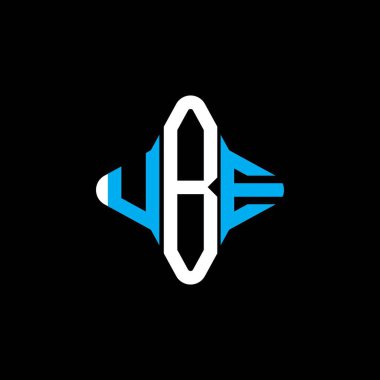 Vektör grafikli UBE harf logosu yaratıcı tasarımı