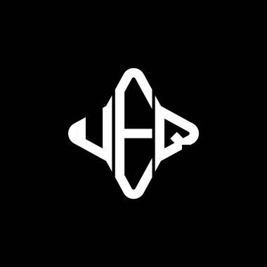 Vektör grafikli UEQ harf logosu yaratıcı tasarımı