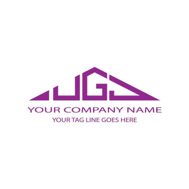 Vektör grafikli UGJ harf logosu yaratıcı tasarımı