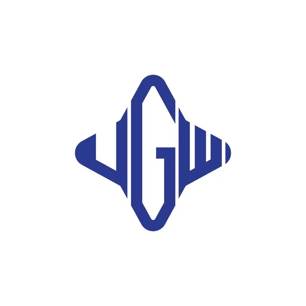 Ugw Carta Logotipo Design Criativo Com Gráfico Vetorial —  Vetores de Stock