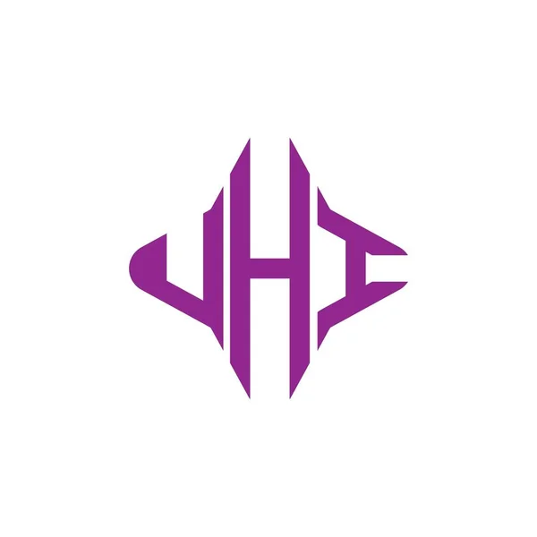 Uhi Буква Логотип Творческий Дизайн Векторной Графикой — стоковый вектор