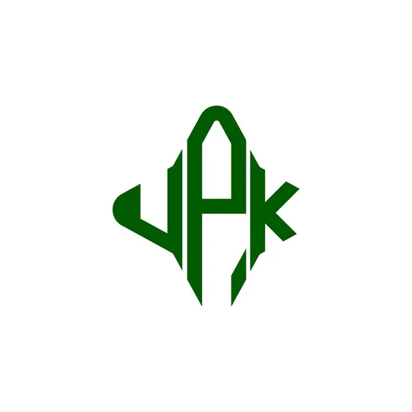 Upk Carta Logotipo Design Criativo Com Gráfico Vetorial — Vetor de Stock