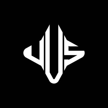 Vektör grafikli UUS harf logosu yaratıcı tasarımı