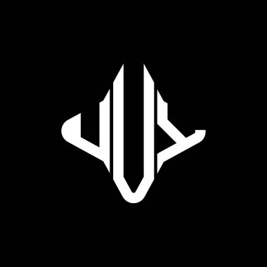 Vektör grafikli UUY harf logosu yaratıcı tasarımı